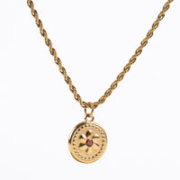 BIRTHSTONE FLOWER PENDANT NECKLACE