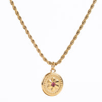 BIRTHSTONE FLOWER PENDANT NECKLACE