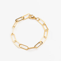Avan Paperclip Link Bracelet 18k Gold Plated Stainless Steel Waterproof