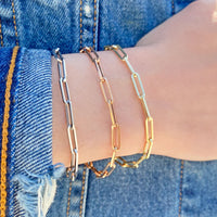 Avan Paperclip Link Bracelet 18k Gold Plated Stainless Steel Waterproof