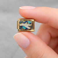 Airplane Gold Italian Charm