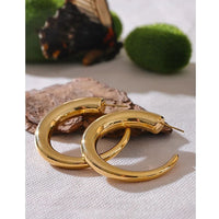 Brooklyn Irregular Chunky Hoops in Gold Stainless Steel Waterproof