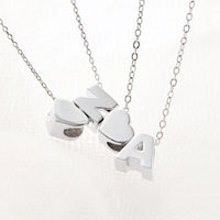 Claire Personalized Initial and Heart Charm Necklace Waterproof