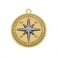 Compass Explorer Coin Pendant in Gold