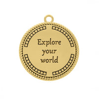 Compass Explorer Coin Pendant in Gold