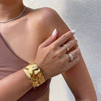 Etienne Gold Hammered Cuff Bracelet