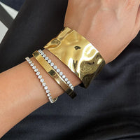 Etienne Gold Hammered Cuff Bracelet