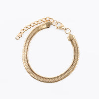 Idona Thick Bracelet Flat Snake Style Classic in Gold