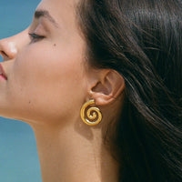 Mar Snail Earrings in Gold Stainless Steel