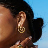 Mar Snail Earrings in Gold Stainless Steel