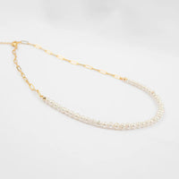 Leia Pearl And Paper Clip Link Necklace
