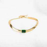 Marcela Green Stone Bracelet in Gold Elegant Jewelry