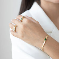 Marcela Green Stone Bracelet in Gold Elegant Jewelry