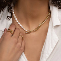 Genesis Pearl And Cuban Chain Necklace