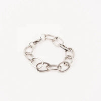 Yulianas Ribbed Oval Link Steel Bracelet