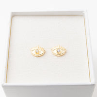 Bronte 14K Gold Evil Eye Stud