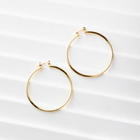 Gaia Thin Classic Hoops in Gold