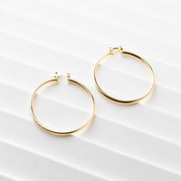 Gaia Thin Classic Hoops in Gold