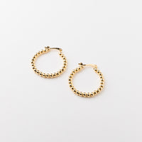 Aure Stainless Steel Ball Beaded Hoops in Gold