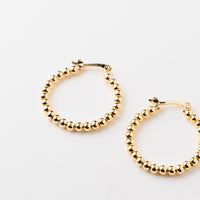 Aure Stainless Steel Ball Beaded Hoops in Gold