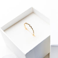 Diana Dainty Bold Beaded Ring in Gold