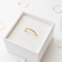 Diana Dainty Bold Beaded Ring in Gold