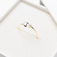Alysa Adjustable Dainty Ring in Gold Moon and Zirconia