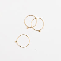 Calla Ring Band Dainty Ball in Gold