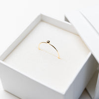 Calla Ring Band Dainty Ball in Gold