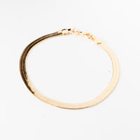 Meissa Thin Flat Snake Style Bracelet in Gold