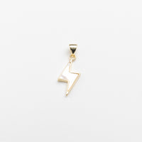 Thunder Filled With Pearl Charm in Gold