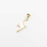 Thunder Filled With Pearl Charm in Gold