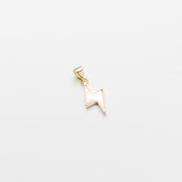 Thunder Filled With Pearl Charm in Gold