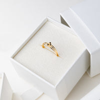 Calla Ring Band Dainty Ball in Gold