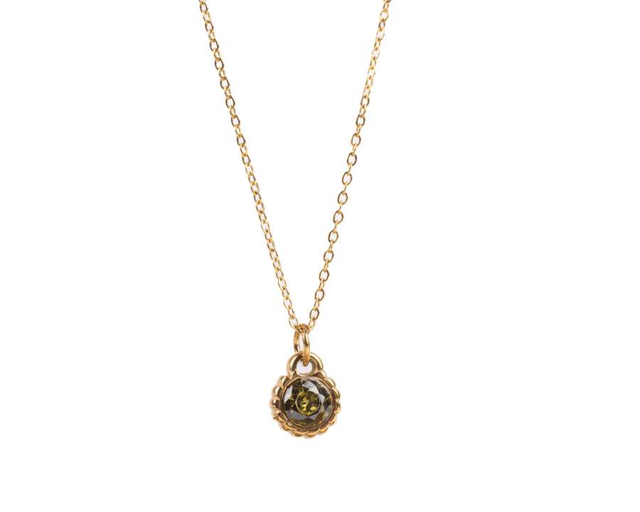 BIRTHSTONE ROUND PENDANT NECKLACE