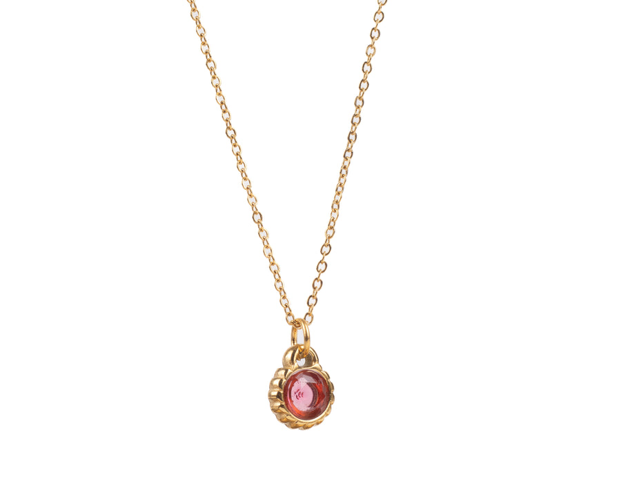 BIRTHSTONE ROUND PENDANT NECKLACE