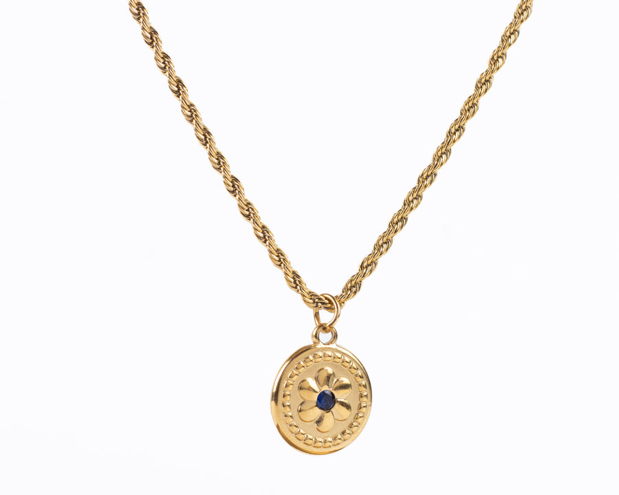 BIRTHSTONE FLOWER PENDANT NECKLACE