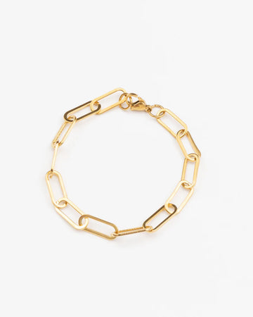 Avan Paperclip Link Bracelet 18k Gold Plated Stainless Steel Waterproof