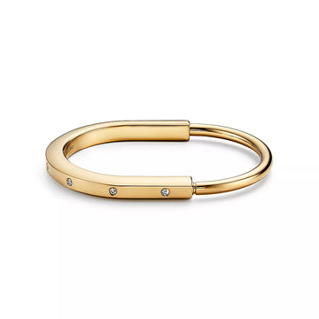 Alice Lock Bangle with Brilliants Accents