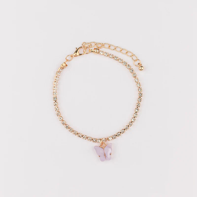 Annie Butterfly Tennis Bracelet in Gold
