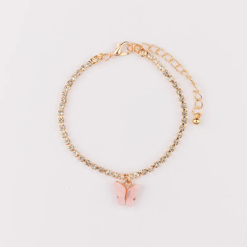Annie Butterfly Tennis Bracelet in Gold