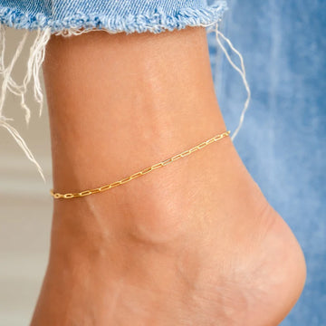 Cleo Dainty Paper Clip Link Anklet