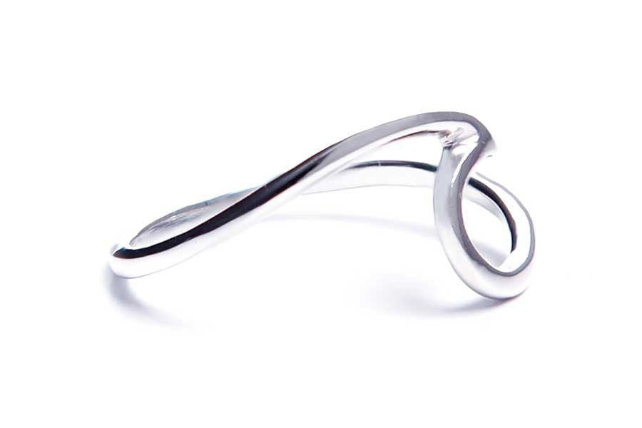 Delilah Dainty Silver Wave Ring