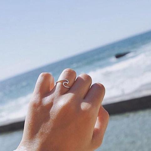Delilah Dainty Silver Wave Ring