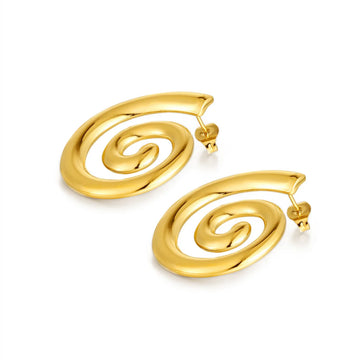 Mar Snail Earrings in Gold Stainless Steel