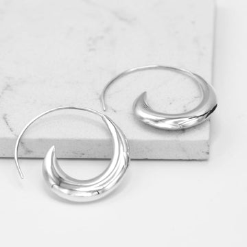 Nova Silver Hoops Modern Hook Earrings Loop Hoops