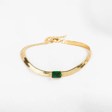 Marcela Green Stone Bracelet in Gold Elegant Jewelry