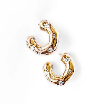 Sashi Aesthetic Hoops with Zirconias in Gold