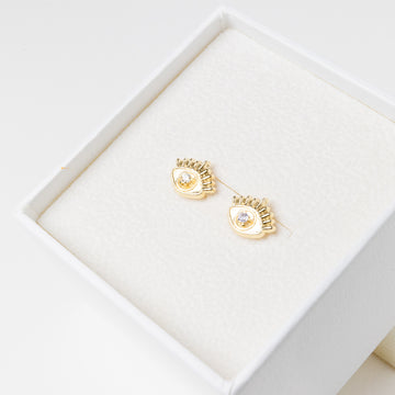 Bronte 14K Gold Evil Eye Stud