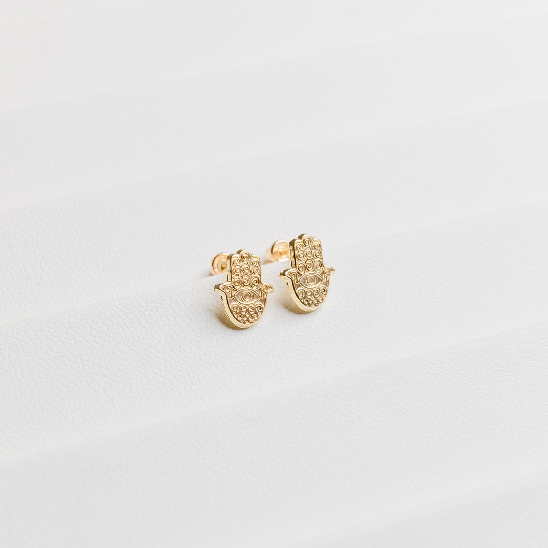 Hamsa Hands 14K Gold Studs